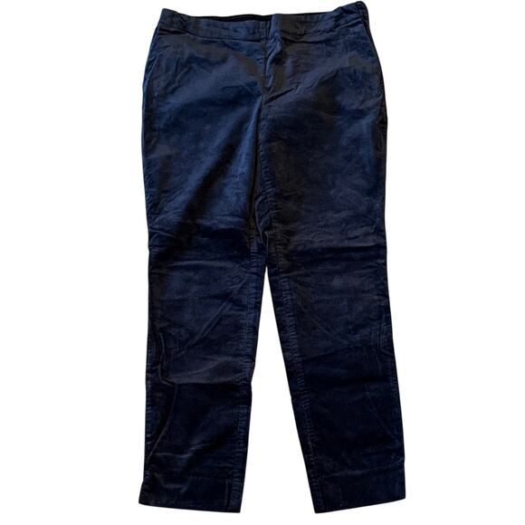 J. Jill Black Velvet Flat Front Slim Fit Flex Waist Ankle Pant Size 10 - Picture 2 of 9